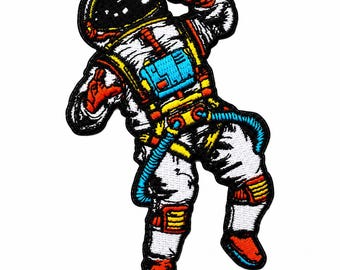 Astronaut Embroidered Patch, Space Explorer Iron On Sew On Applique Badge for Jacket Backpack Hat Clothing DIY Decor