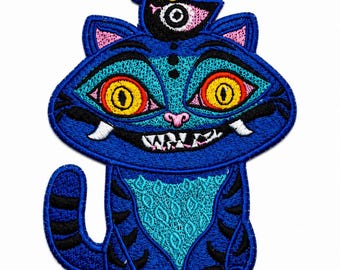 Derpy Tiger Embroidered Patch: Cartoon Animal Applique for Jackets, Backpacks