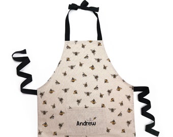 Bee Girl Apron kid Honey Personalized Kitchen Garder Apron Farmhouse Gardening Gift for kid