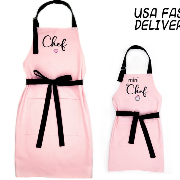 Mommy Me Apron Mothers Day Gift Set Mother Daughter Matching Apron Set Personalized Aprons Mom and me Gift