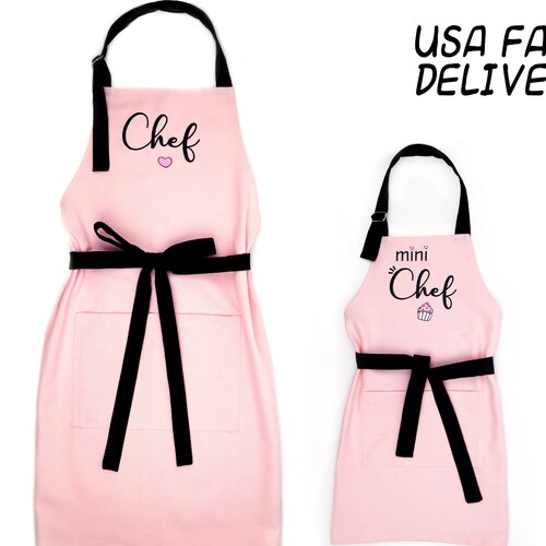 Mom and Daughter Aprons Personalized Aprons Mothers Day Etsy