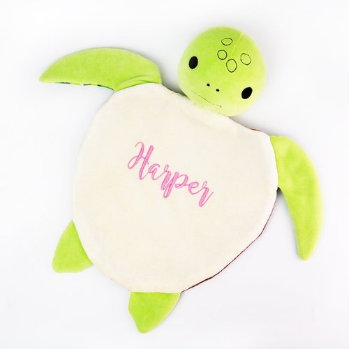 Personalized Baby Blanket Minky Sea Turtle Saltwater Blue Etsy