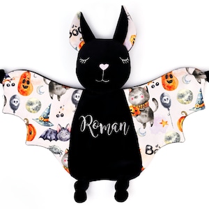 Halloween Baby Shower Bat Lovey Personalized Security Blanket Plush Stuff Decorations Photo Prop