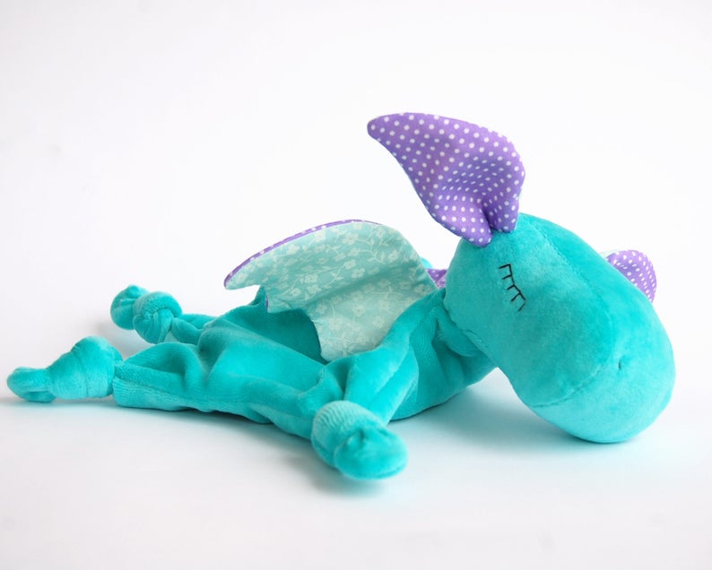 Baby Dragon Toy Snuggle Teether Baby Blanket Baby Lovey Etsy