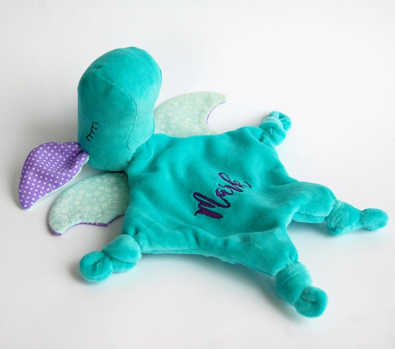 Baby Dragon Toy Snuggle Teether Baby Blanket Baby Lovey Etsy