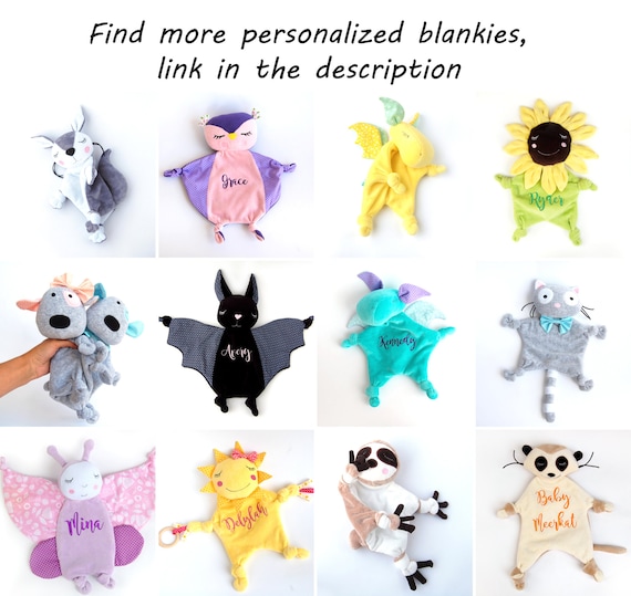 Personalized Baby Dragon Toy Baby Lovies Cozy Taggies Blanket