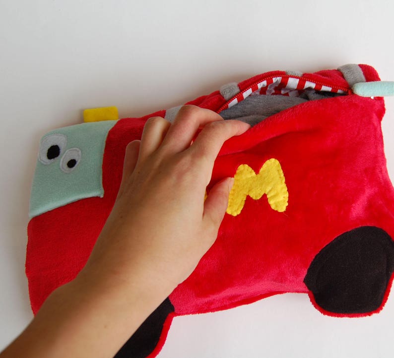 Baby Boy Nursery Personalized Pajama Bag Boys Personalized Pillow Suffed Car Toy Plush Firetruck Pajama Eater Toddler Boy Gift