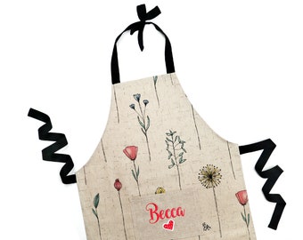 Girls Kitchen Cooking Baking Gift Birthday Personalized Custom Embroidered Linen Apron