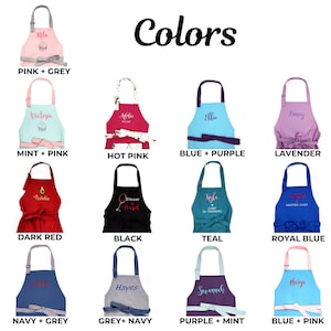 Personalized Apron for Toddler Kids Teens and Adults, Pink Apron for Girl