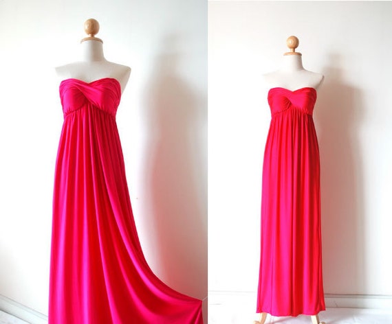 bright pink bridesmaid dress