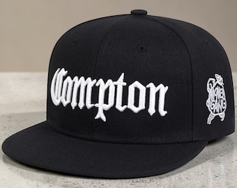 Gorra Compton Snapback, gorra urbana, gorra de hip hop, gorra de visera plana, gorra bordada, moda urbana, gorra de béisbol unisex, regalo para él/ella
