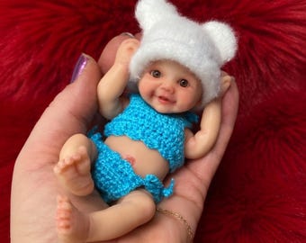Mini muñeca bebé reborn de silicona de 15 cm, lavable, de cuerpo completo, realista, hecha a mano, pintada, tamaño de palma, juguete coleccionable, regalo.