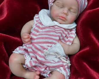 Muñeco bebé reborn LouLou de silicona de 30-33 cm, cuerpo completo, boca abierta, realista, hecho a mano, tacto suave, recién nacido, niño o niña, regalo coleccionable