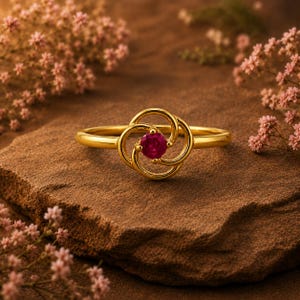Bague rubis, bague rubis or minimaliste, bague délicate avec pierre de naissance juillet, bague de promesse élégante, cadeau fait main pour elle