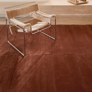 Handmade Brown Leather Patchwork Rug, Modern Luxury Area Rug, Minimalist Living Room Carpet, Office Floor Decor Rug, Custom Size