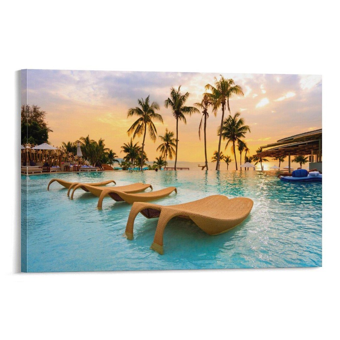 Swimming Pool Wall Art Canvas Print Modern Home Decor - Etsy