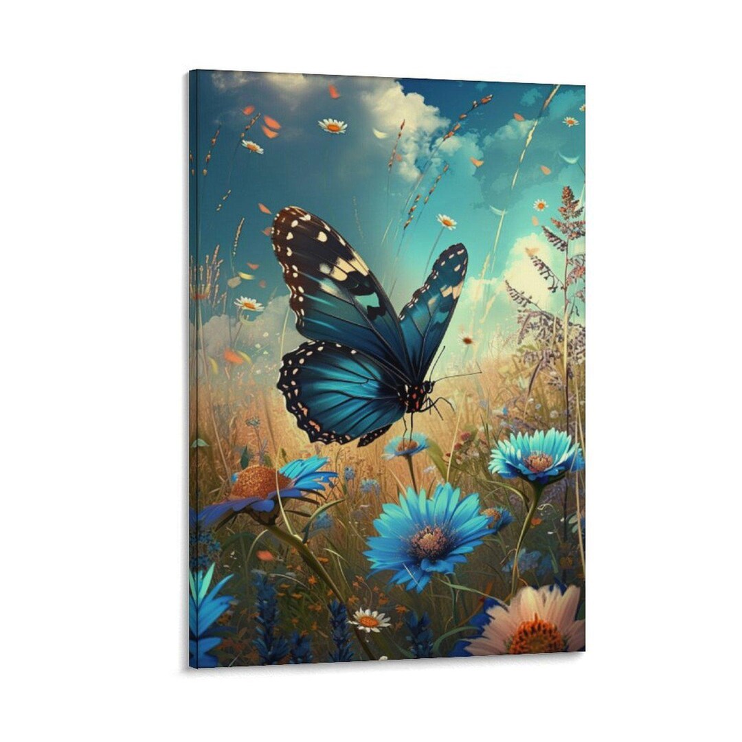 Butterflies in the Fields Wall Art Canvas Print Modern Home Decor - Etsy