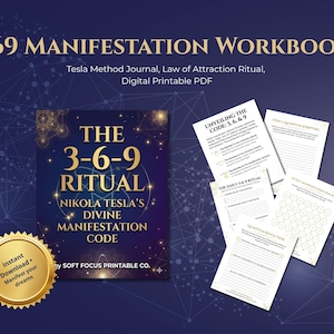 369 Manifestation Method Workbook, Nikola Tesla Journal, Quantum Scripting Printable, Law of Attraction Guide, Digital Manifesting PDF