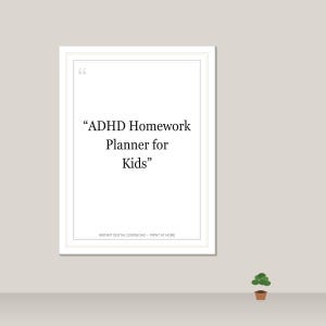 ADHD Homework Planner for Kids | Visual Routine Tracker | Instant Download