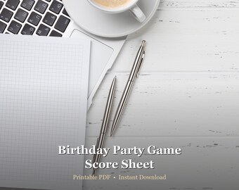 Birthday Party Game Score Sheet Printable - Team Competition Tracker
