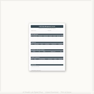 Combat Trauma Daily Journal Printable | PTSD Therapy Log | Trigger & Coping Skills Tracker | Instant Download