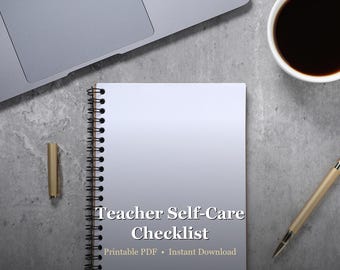 Teacher Self-Care Checklist Printable - Weekly Wellness Tracker