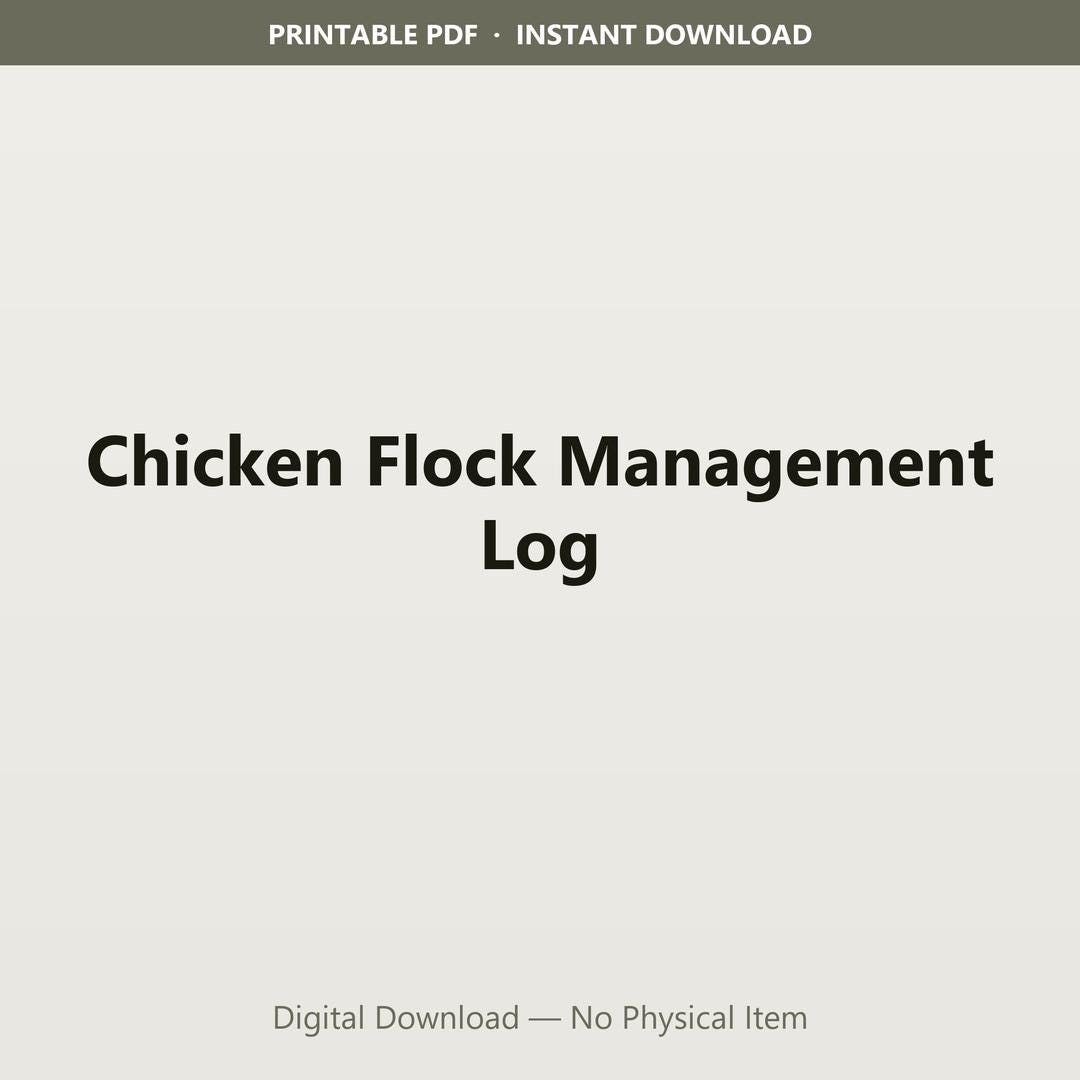 Chicken Flock Management Log | Egg Production Tracker | Instant ...