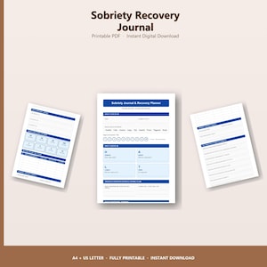 Sobriety Recovery Journal Planner | 12-Step Tools | Instant Download