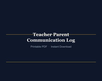 Teacher Parent Communication Log Printable - Progress Notes Template