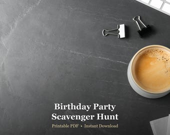 Birthday Party Scavenger Hunt Printable - Complete Game with Clues