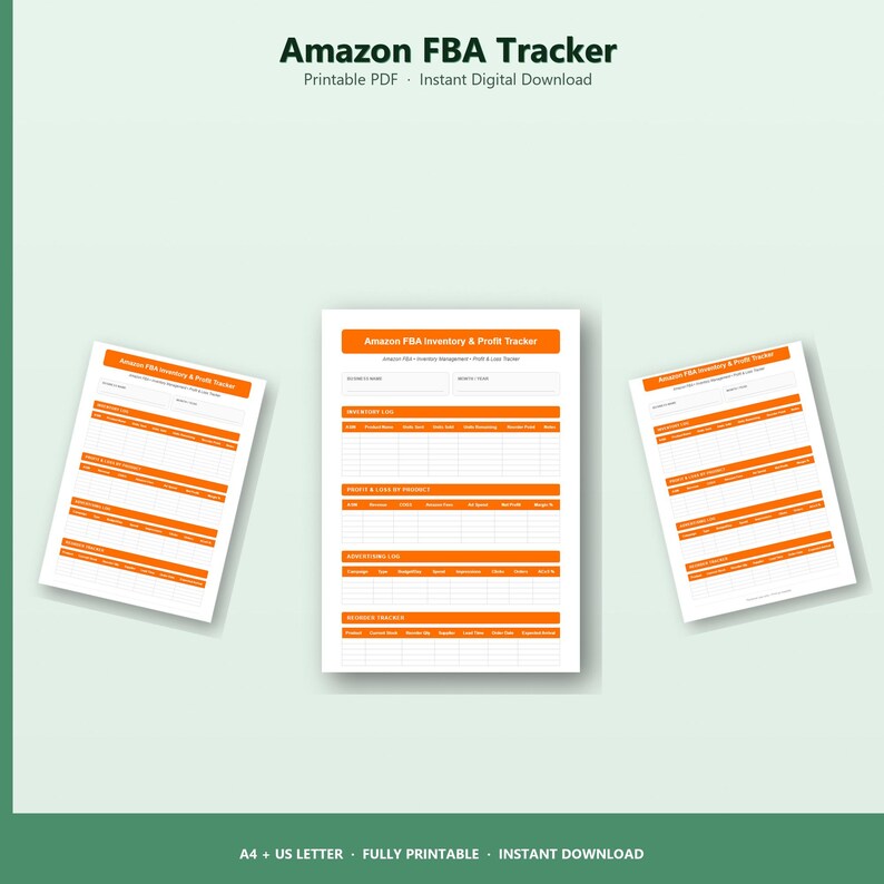 FBA Inventory Profit Tracker Printable | Amazon Seller Tools | Instant Download - Etsy Australia