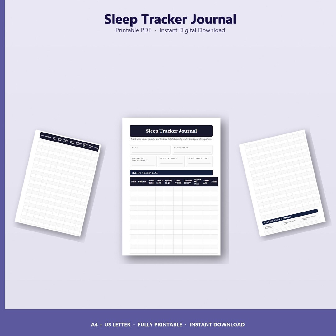 Sleep Routine Tracker Sleep Tracker Journal Printable | Sleep Log & Bedtime Routine | Instant ...