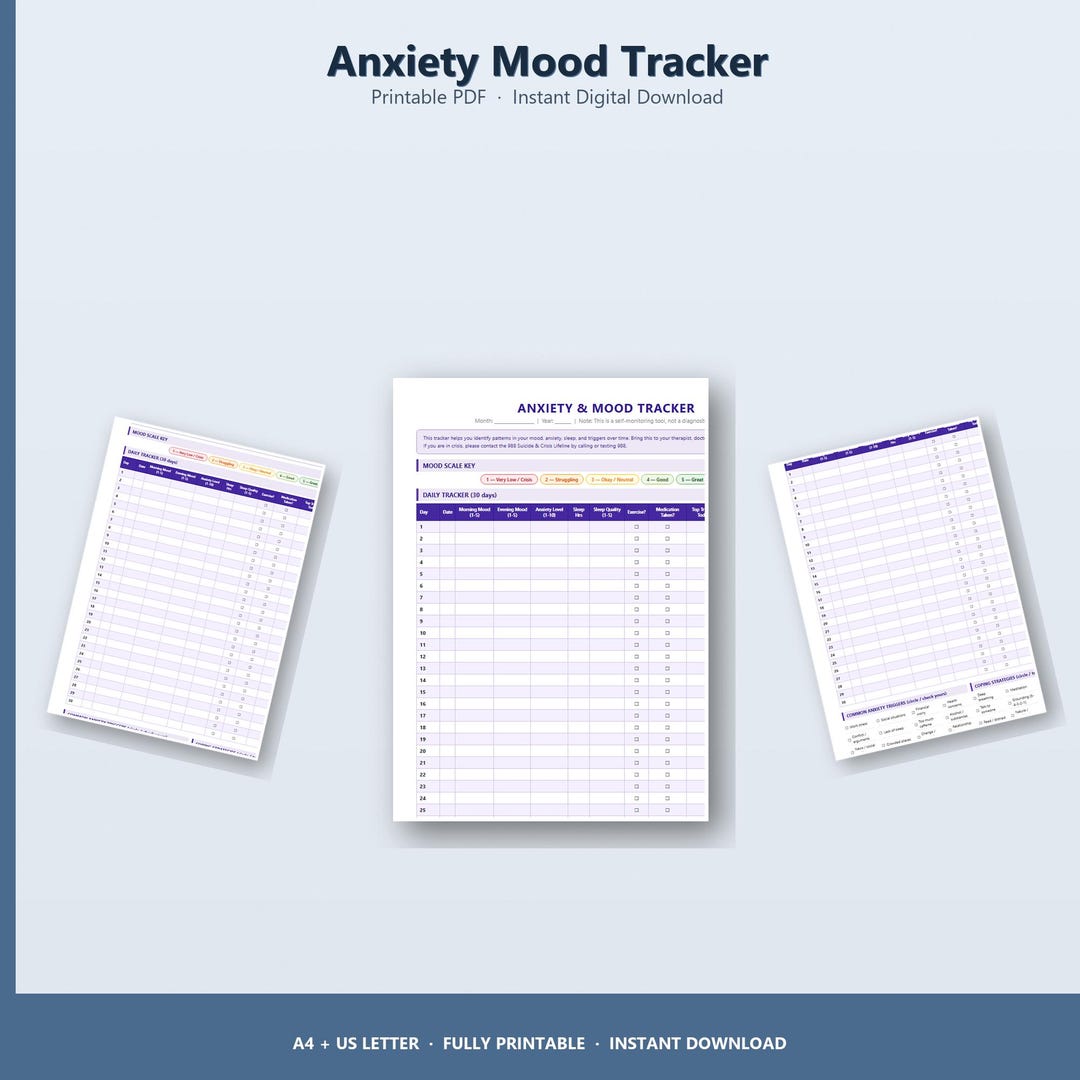Ppd Testing Log Postpartum Anxiety Mood Tracker | PPD Log | Mental Health | Instant ...