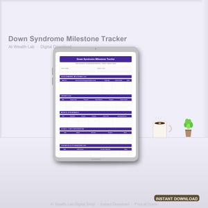 Down Syndrome Milestone Tracker | Developmental, Therapy, Medical Log (Digital Download)