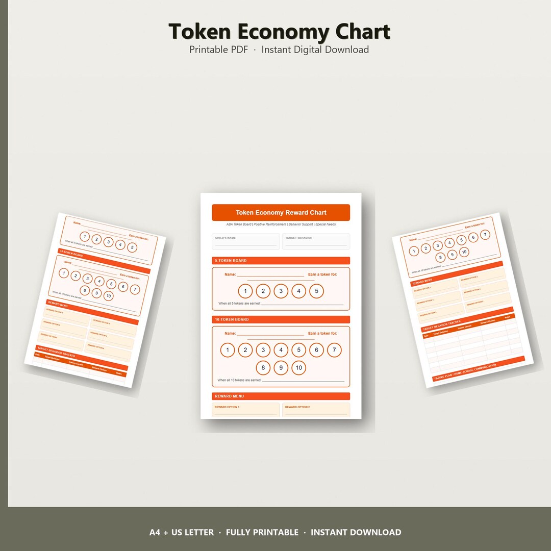 Token Economy Chart & Behavior Reward System | ABA Visual Tool ...