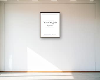 Knowledge Is Power Printable Wall Art | Educational Quote Digital Download Classroom