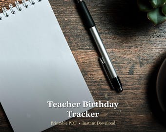 Teacher Birthday Tracker Printable - Class Birthdays at a Glance
