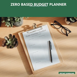 Zero Based Budget Planner Printable | Monthly Budget Worksheet (Digital Download)