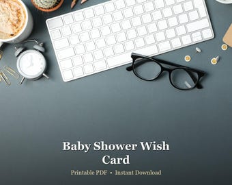Baby Shower Wish Card Printable - Guest Messages & Well Wishes