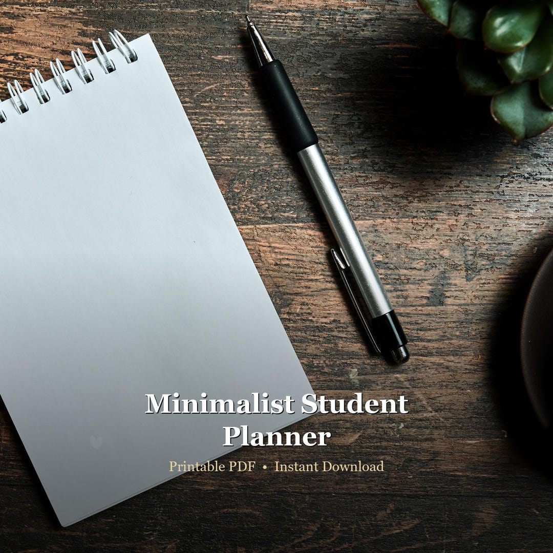 Minimalist Student Planner Printable - Half-page Daily Schedule - Etsy