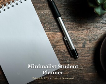 Minimalist Student Planner Printable - Half-Page Daily Schedule