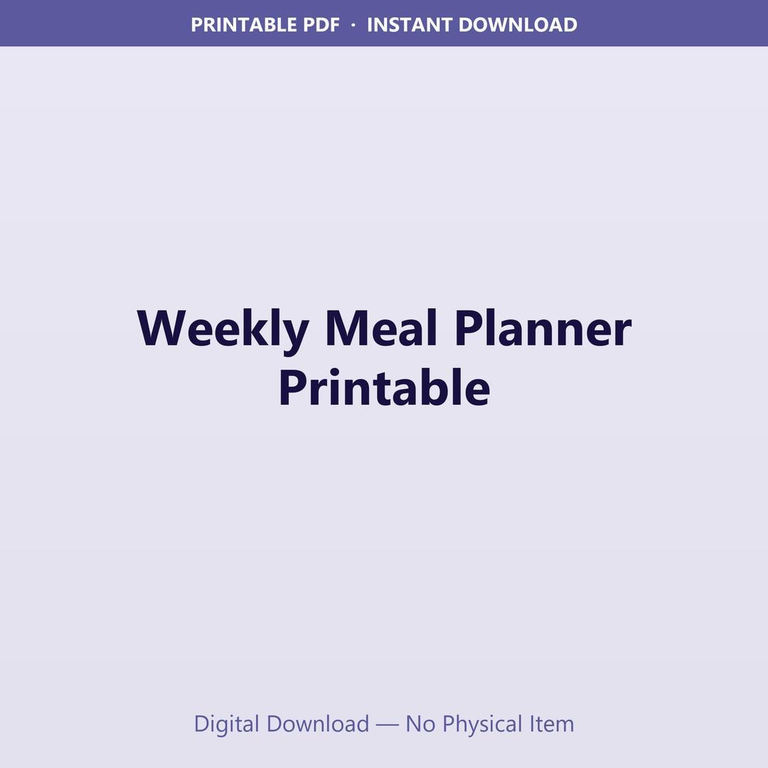Weekly Meal Planner Printable | 7 Day Meal Plan & Grocery List ...