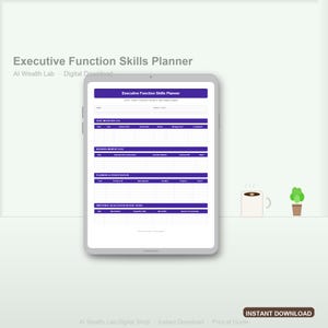 Executive Function Planner | ADHD Task Initiation, Autism EF Support (Digital Download)