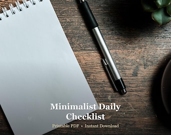Minimalist Daily Checklist Printable - Minimalist To-Do List Design