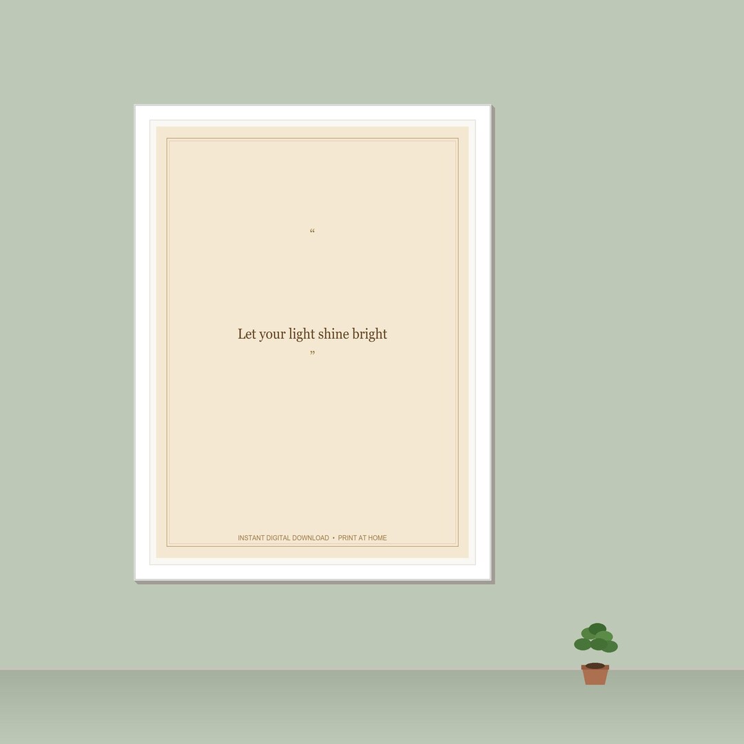 Let Your Light Shine Bright Printable Wall Art | Boho Inspirational ...