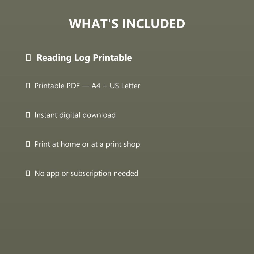Reading Log Printable | Book Tracker Journal (digital Download) - Etsy ...