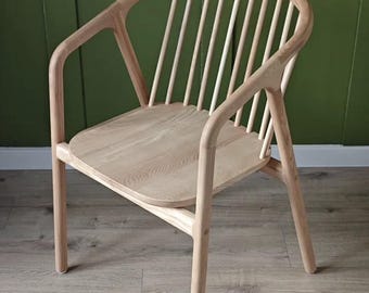 Esszimmerstuhl aus Eiche Massivholz, Minimalismus Mid-Century Modern Holz Möbel