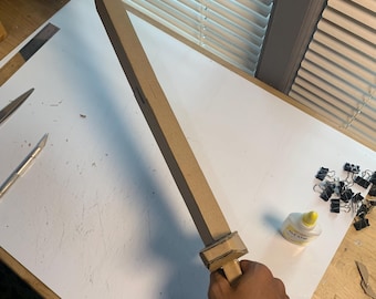 Cardboard Sword Template, DIY Papercraft PDF Pattern (Pdf print download)