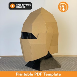 DIY Cardboard Knight Helmet Template, DIY Craft Pattern, DIY Knight armor, Craft for kids, Diy Helmet (Pdf print download)
