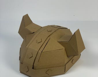 Viking Helmet Cardboard Template PDF | DIY Cosplay Helmet Pattern | Printable Papercraft Armor (Pdf print download)